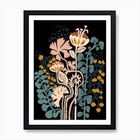 Stockholm Garden Night Black And Blue Art Print