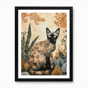 Cornish Rex Cat Japanese Illustration 2 Art Print
