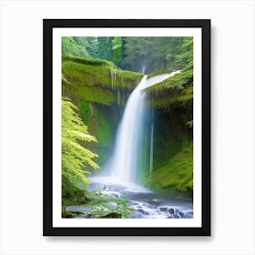 Silver Falls State Park Waterfall, United States Realistic Photograph (1) Art Print