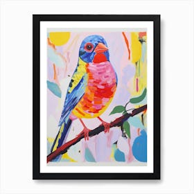 Colourful Bird Painting Finch 1 Art Print