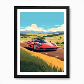A Ferrari F50 In The The Great Alpine Road Australia 4 Art Print