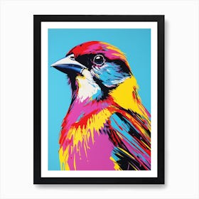 Andy Warhol Style Bird Sparrow 4 Art Print