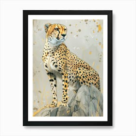 Cheetah Precisionist Illustration 4 Art Print