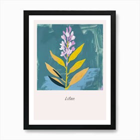 Lilac 3 Square Flower Illustration Poster Art Print