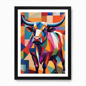 Abstract Bull Painting Art Print