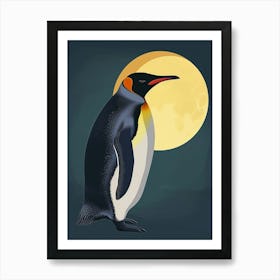 King Penguin Half Moon Island Minimalist Illustration 3 Art Print