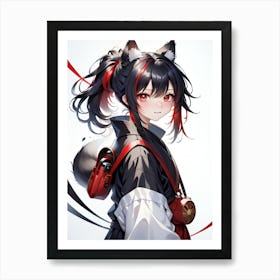 Chica Oriental Mochilera Art Print