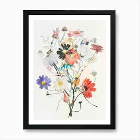 Oxeye Daisy 2 Collage Flower Bouquet Art Print