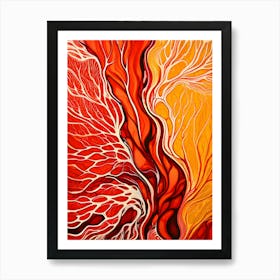 Red And Orange Abstract Painting Art Print