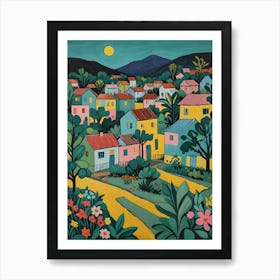 Colourful Village Art Print