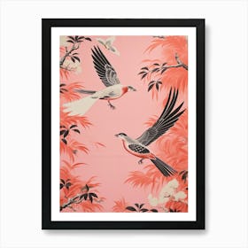 Vintage Japanese Inspired Bird Print Cuckoo 4 Art Print