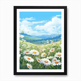 Daisy Wilfflower In A Field In South Western Style (4) Art Print