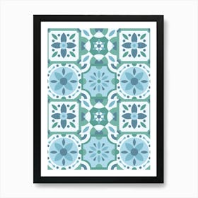 Tile Pattern - Azulejo - vector tiles, Portuguese tiles Art Print