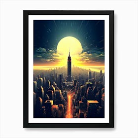Futuristic Cityscape New York Art Print