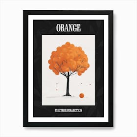 Orange Tree Pixel Illustration 1 Poster Art Print