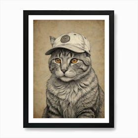 Cat In A Hat 4 Art Print