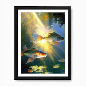 Bekko Koi 1, Fish Monet Style Classic Painting Art Print
