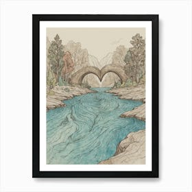 Heart Bridge Art Print