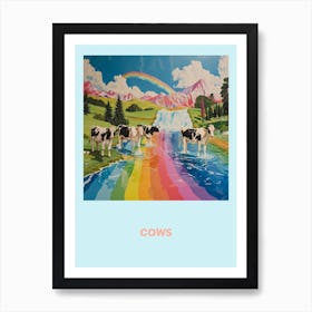 Cows Rainbow Poster Art Print