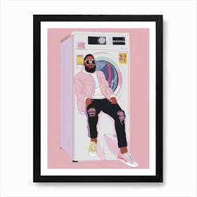 Man In A Washing Machine Art Print