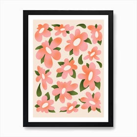 Flowers & Leaves Art Print