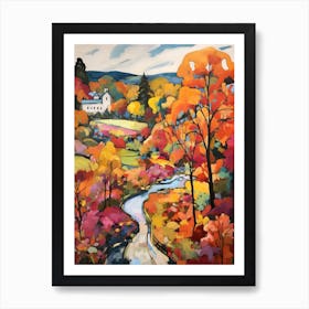 Autumn Gardens Painting Fredriksdal Museum And Gardens Sweden 2 Art Print