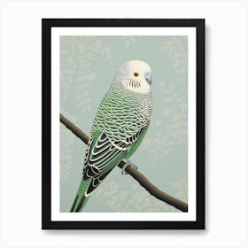 Ohara Koson Inspired Bird Painting Budgerigar 4 Art Print