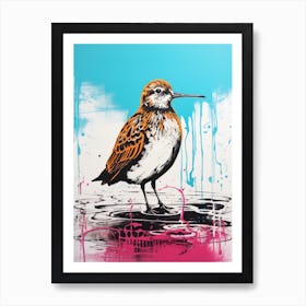 Andy Warhol Style Bird Dunlin 2 Art Print