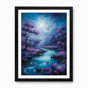 Moonlight River Art Print