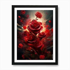 Exploding Roses Art Print