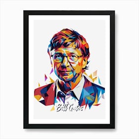 Bill Gates 1 Portrait WPAP Pop Art Art Print