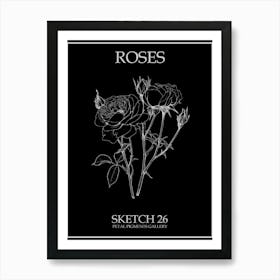 Roses Sketch 26 Poster Inverted Art Print