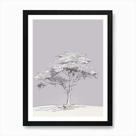 Ash Tree Minimalistic Drawing 3 Art Print