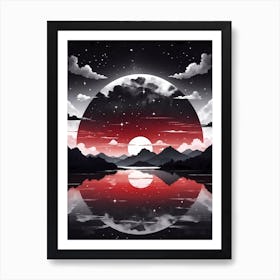 Moon And Stars 2 Art Print