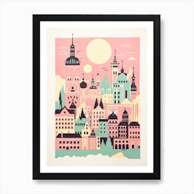 Stockholm In Risograph Style 1 Art Print