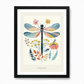 Colourful Insect Illustration Damselfly 10 Poster Art Print