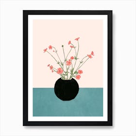 Blooming Wildflowers Rose Art Print