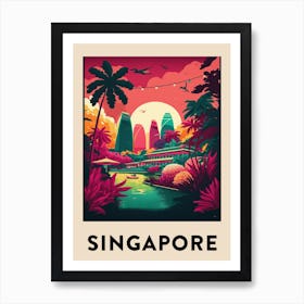 Singapore Vintage Travel Poster Art Print