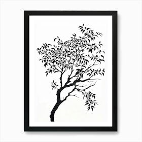 Peach Tree Simple Geometric Nature Stencil 3 Art Print