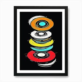 Vinyl Record Stack Art Print
