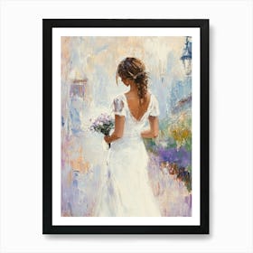 Bride In The Rain Art Print