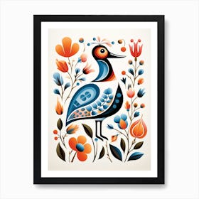 Scandinavian Bird Illustration Canvasback Art Print