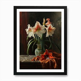 Baroque Floral Still Life Amaryllis 7 Art Print