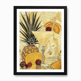 Pina Colada Art Deco Art Print