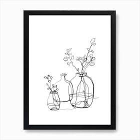 Flower Jars Art Print