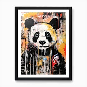 Panda bear Odyssey: Urban Art with a Twist Art Print