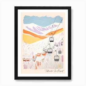 Poster Of Telluride Ski Resort   Colorado, Usa, Ski Resort Pastel Colours Illustration 2 Art Print