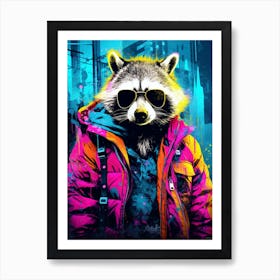 Raccoon Urban Explorer 7 Art Print