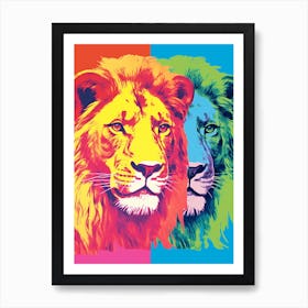 Lion Pop Art Colour Burst 3 Art Print