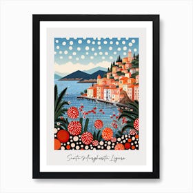 Poster Of Santa Margherita Ligure, Italy, Illustration In The Style Of Pop Art 4 Art Print